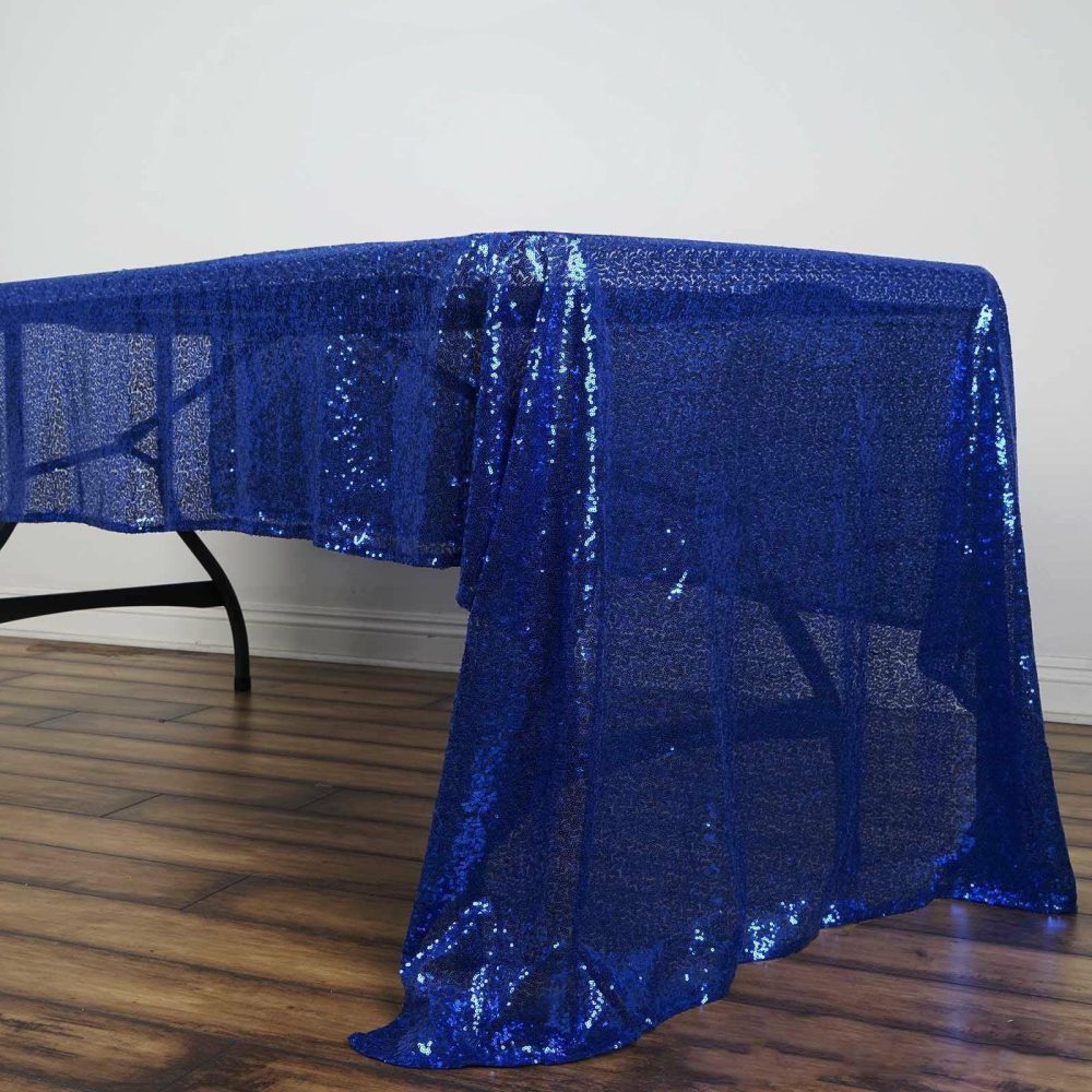 Royal Blue Seamless Premium Sequin Rectangle Tablecloth 60″x126″  |   Sequin Sequin Royal blue