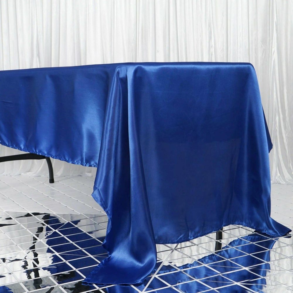 Royal Blue Seamless Satin Rectangular Tablecloth 60″x126″  |   Satin Satin Royal blue