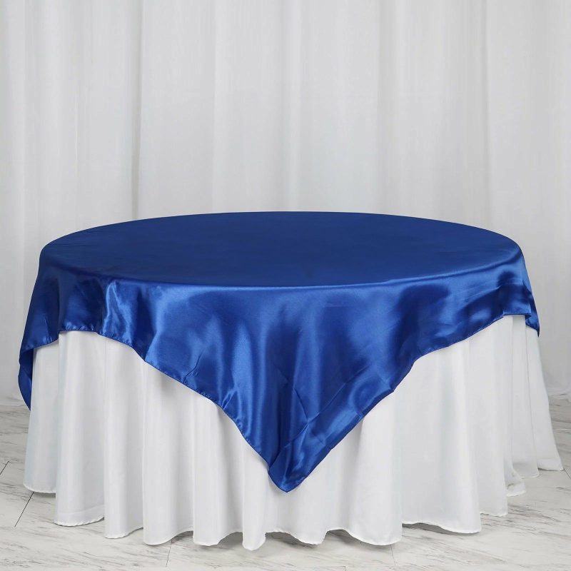 Royal Blue Seamless Satin Square Tablecloth Overlay 72″ x 72″  |   Satin & Taffeta Satin & Taffeta Royal blue