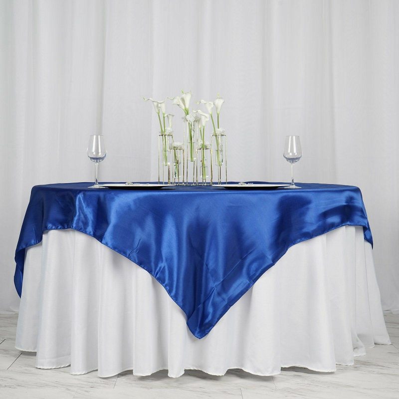 Royal Blue Seamless Satin Square Tablecloth Overlay 72″ x 72″  |   Satin & Taffeta Satin & Taffeta Royal blue