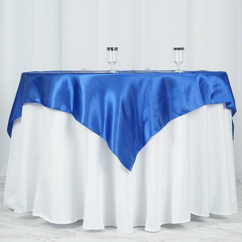 Royal Blue Square Smooth Satin Table Overlay 60″x60″  |   Satin & Taffeta Satin & Taffeta Royal blue