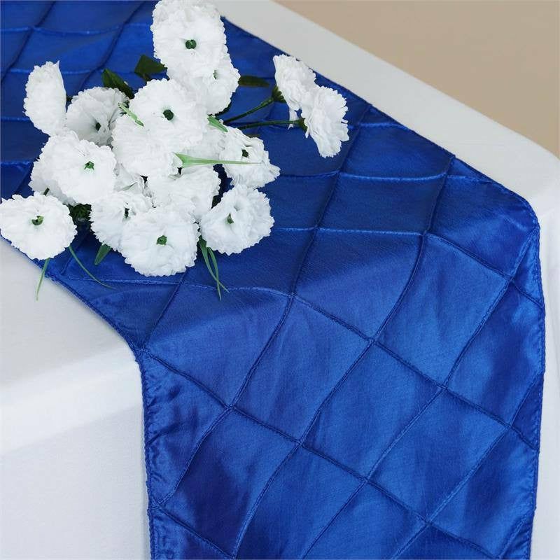 Royal Blue Taffeta Pintuck Table Runner 12″x108″  |   Satin & Taffeta Satin & Taffeta Royal blue