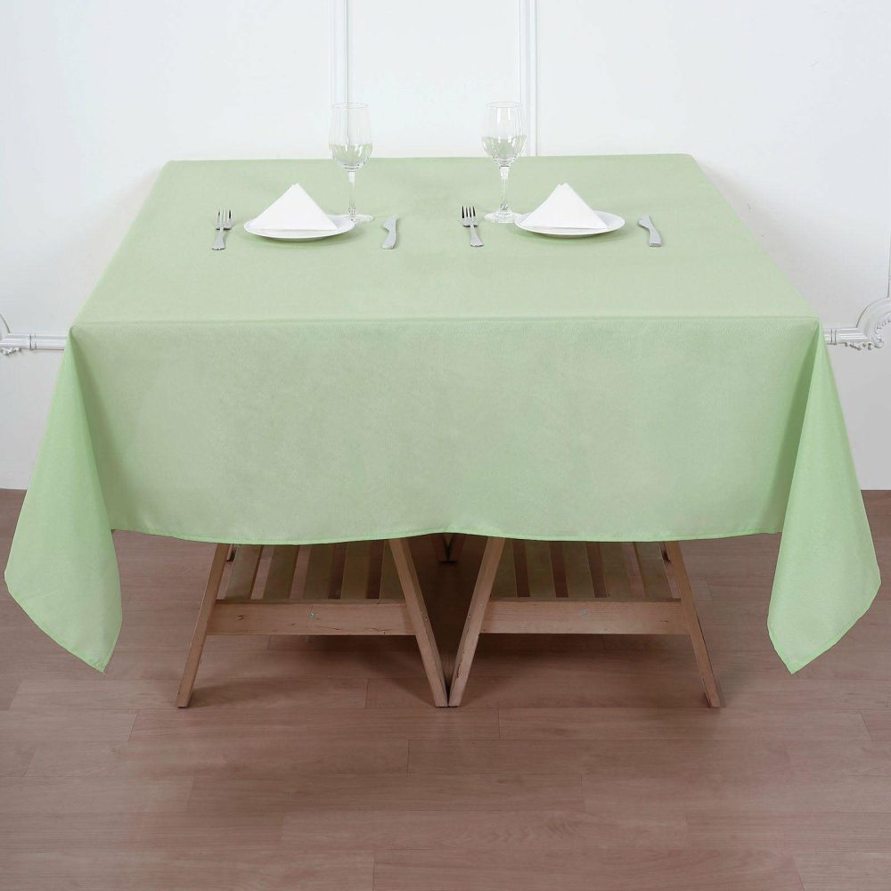 Sage Green Polyester Square Tablecloth 70″x70″  |   Polyester Polyester Polyester