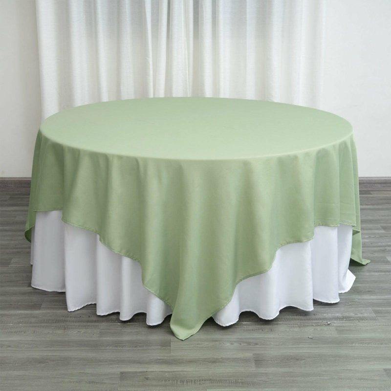 Sage Green Polyester Square Tablecloth 90″x90″  |   Polyester Polyester Polyester