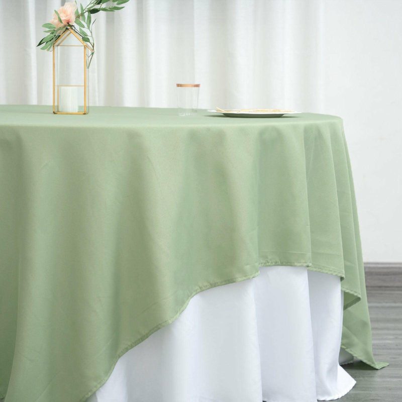 Sage Green Polyester Square Tablecloth 90″x90″  |   Polyester Polyester Polyester