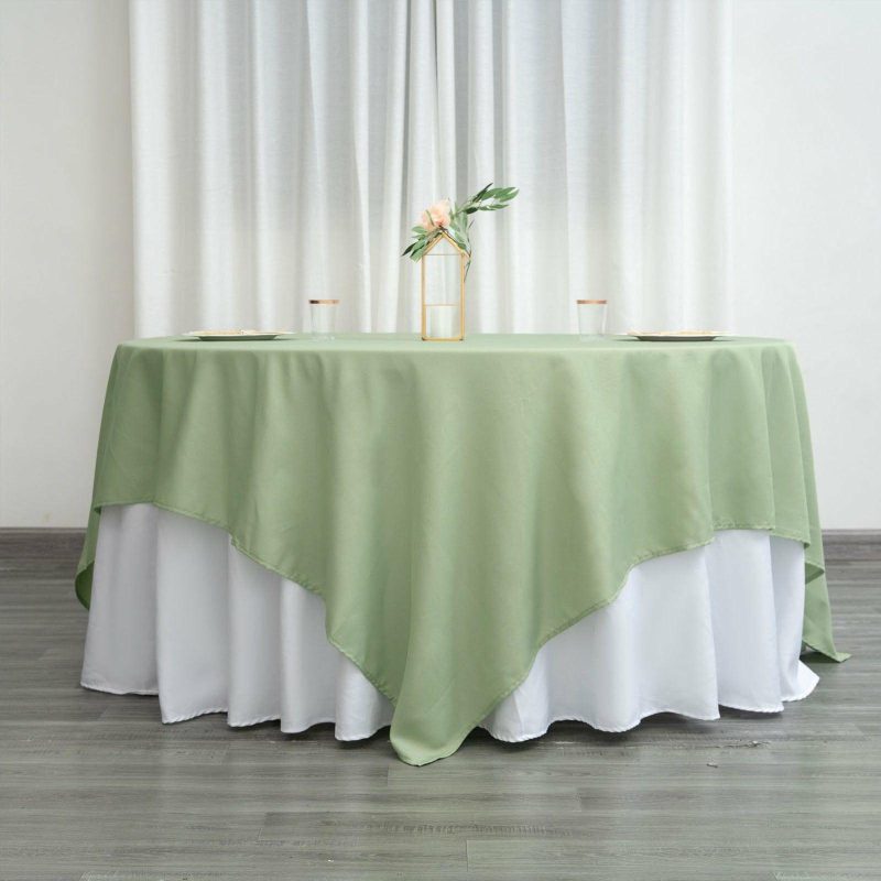 Sage Green Polyester Square Tablecloth 90″x90″  |   Polyester Polyester Polyester