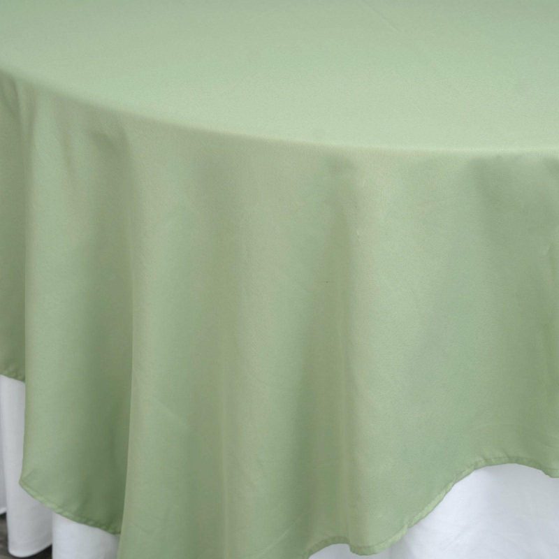 Sage Green Polyester Square Tablecloth 90″x90″  |   Polyester Polyester Polyester