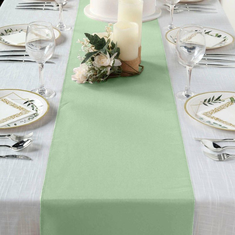 Sage Green Polyester Table Runner 12″x108″  |   Polyester Polyester Polyester