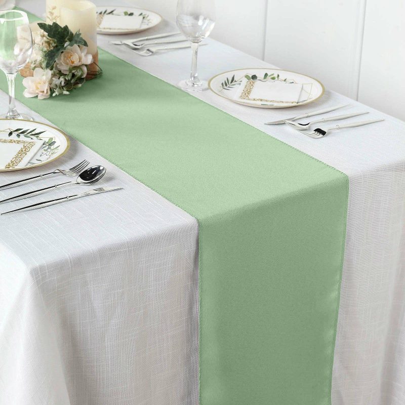 Sage Green Polyester Table Runner 12″x108″  |   Polyester Polyester Polyester