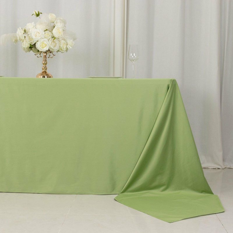 Sage Green Premium Scuba Rectangular Tablecloth, Wrinkle Free Polyester Seamless Tablecloth – 90″x156″  |   Polyester Polyester Polyester