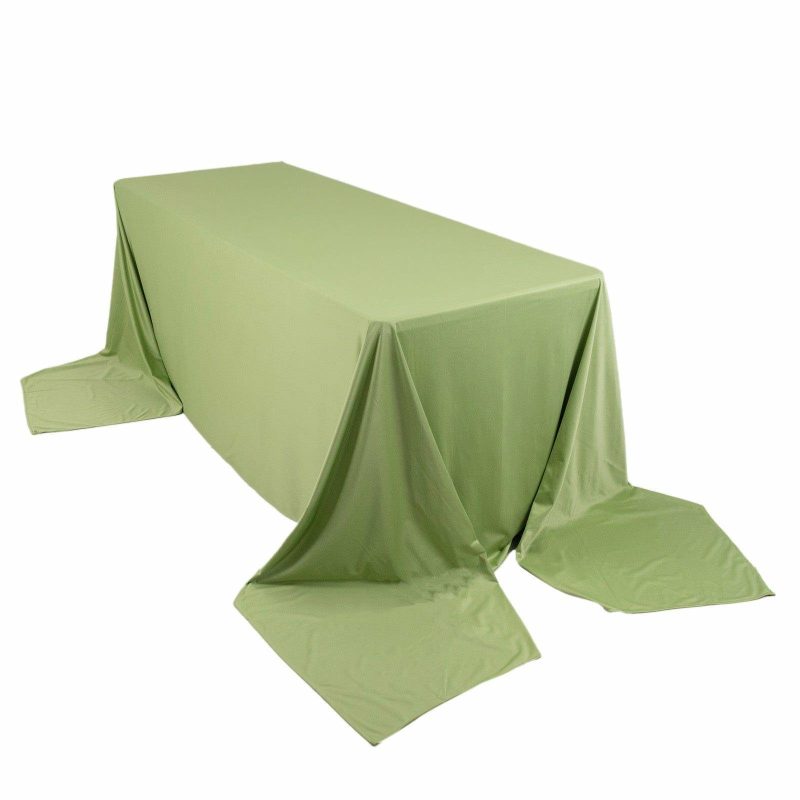 Sage Green Premium Scuba Rectangular Tablecloth, Wrinkle Free Polyester Seamless Tablecloth – 90″x156″  |   Polyester Polyester Polyester