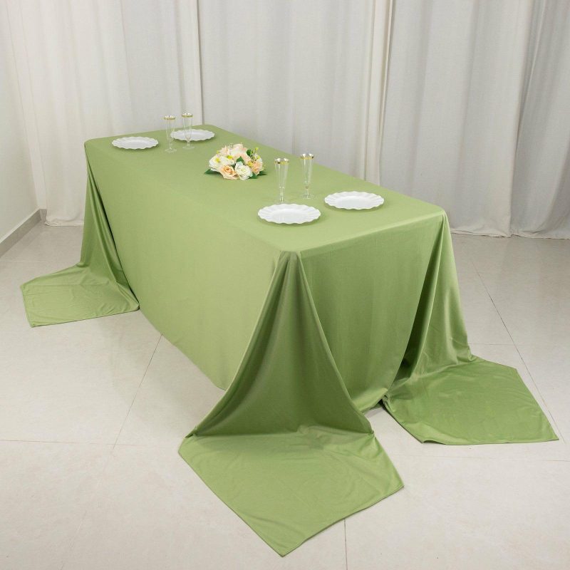 Sage Green Premium Scuba Rectangular Tablecloth, Wrinkle Free Polyester Seamless Tablecloth – 90″x156″  |   Polyester Polyester Polyester