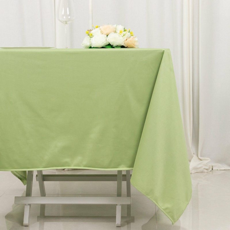 Sage Green Premium Scuba Square Tablecloth, Wrinkle Free Polyester Seamless Tablecloth 70″  |   Polyester Polyester Polyester