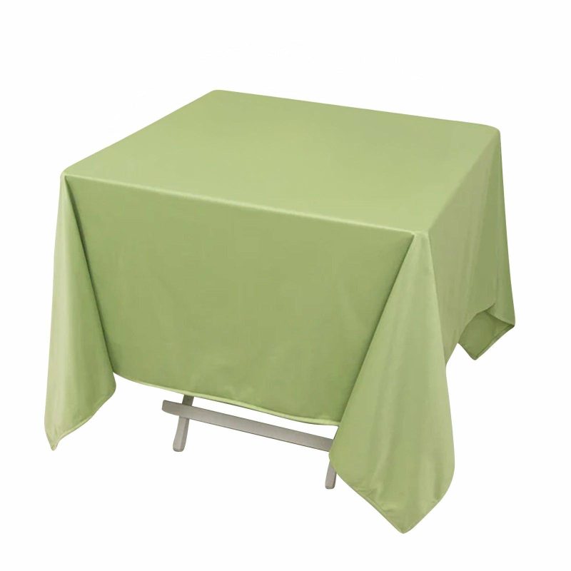 Sage Green Premium Scuba Square Tablecloth, Wrinkle Free Polyester Seamless Tablecloth 70″  |   Polyester Polyester Polyester