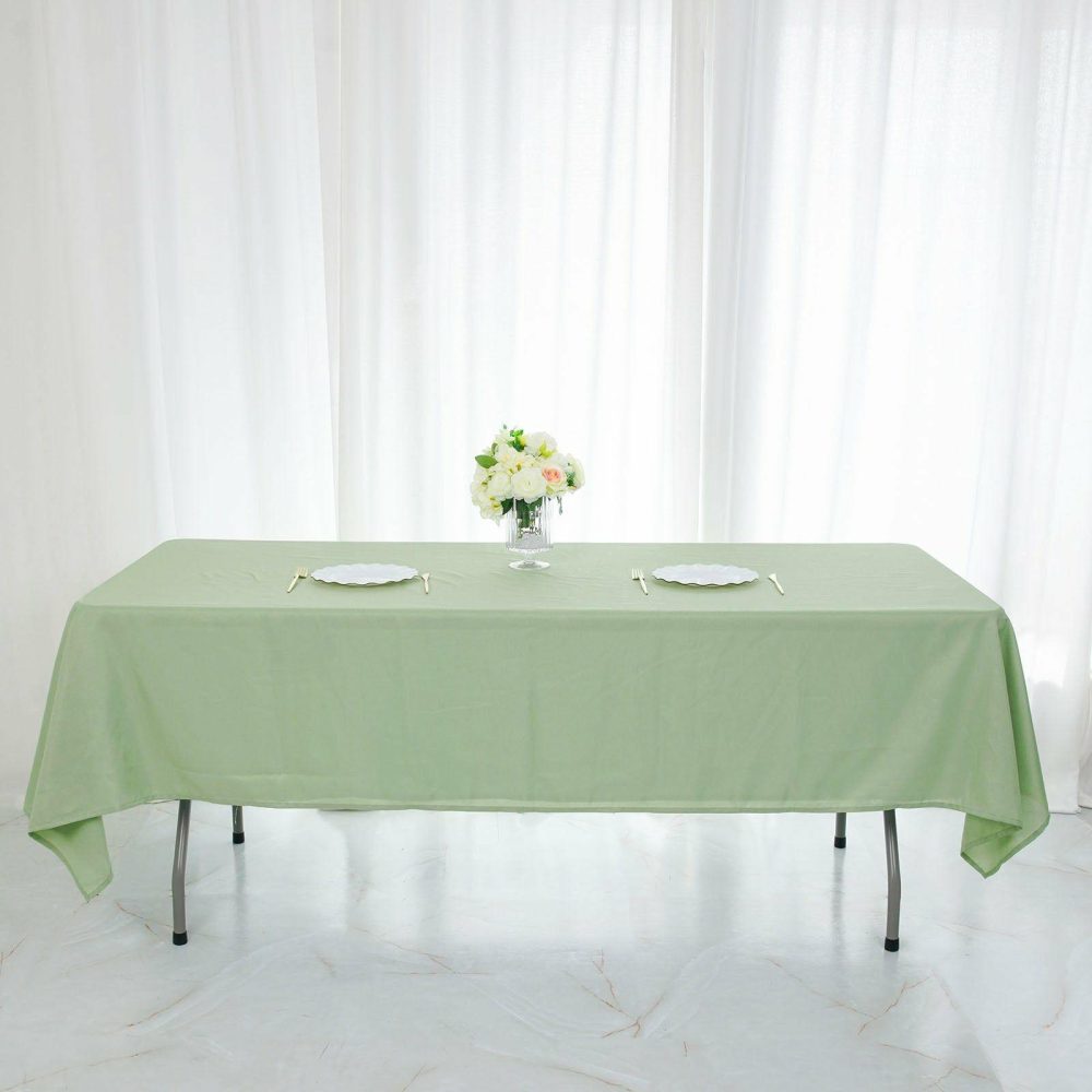 Sage Green Seamless Polyester Rectangular Tablecloth 60″x126″  |   Polyester Polyester Polyester