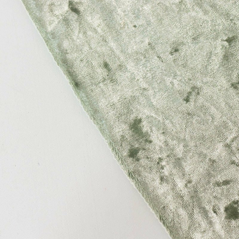 Sage Green Seamless Premium Crushed Velvet Round Tablecloth 120″ for 5 Foot Table With Floor-Length Drop  |   Velvet & Flocking Tablecloths Sage green