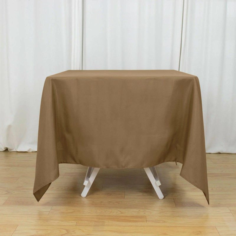 Taupe Polyester Square Tablecloth 70″x70″  |   Polyester Polyester Polyester