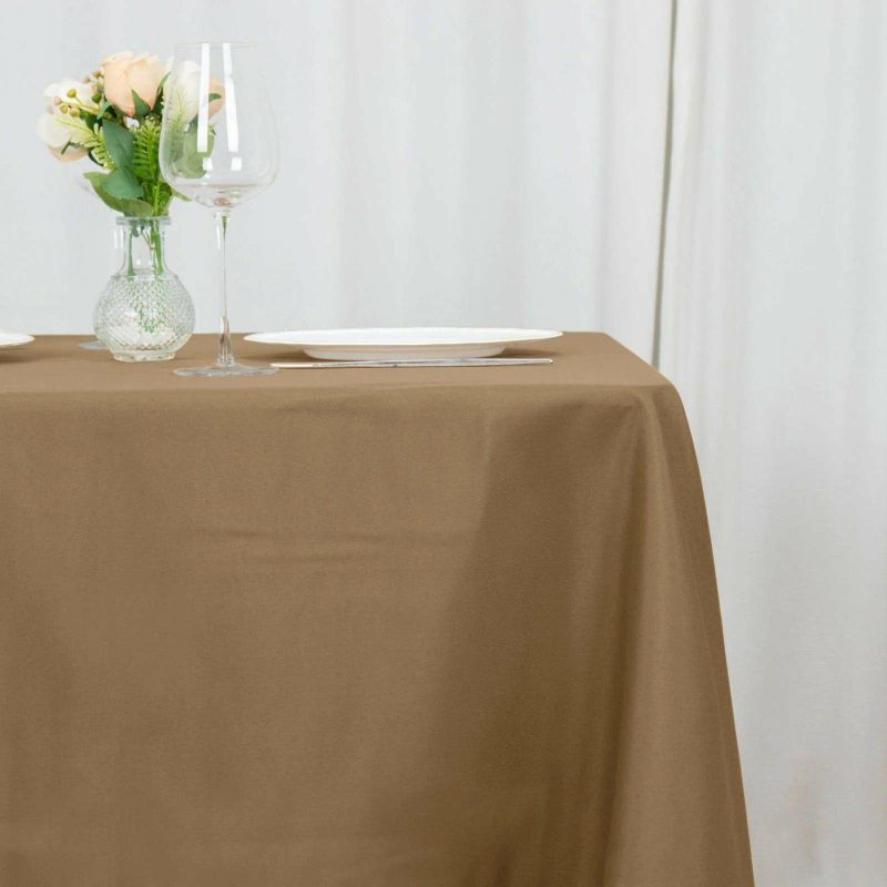 Taupe Polyester Square Tablecloth 70″x70″  |   Polyester Polyester Polyester