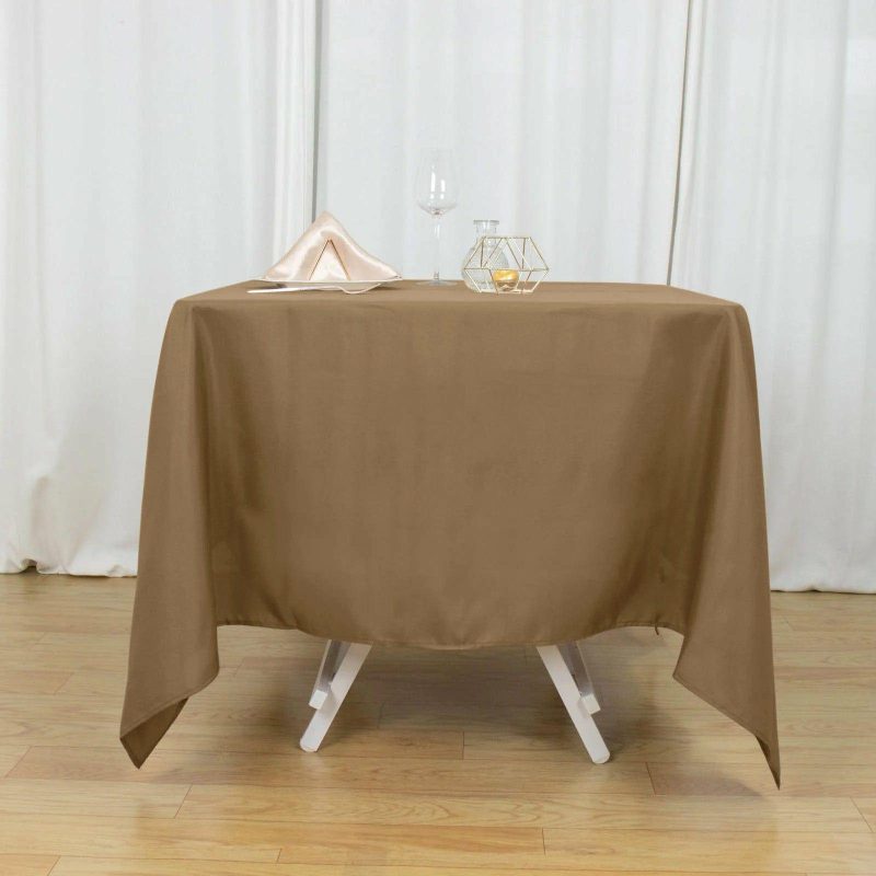 Taupe Polyester Square Tablecloth 70″x70″  |   Polyester Polyester Polyester