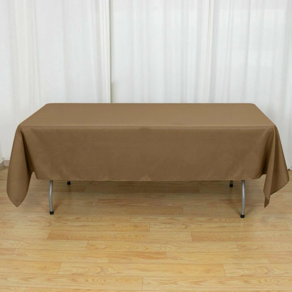 Taupe Seamless Polyester Rectangular Tablecloth 60″x102″  |   Polyester Polyester Polyester