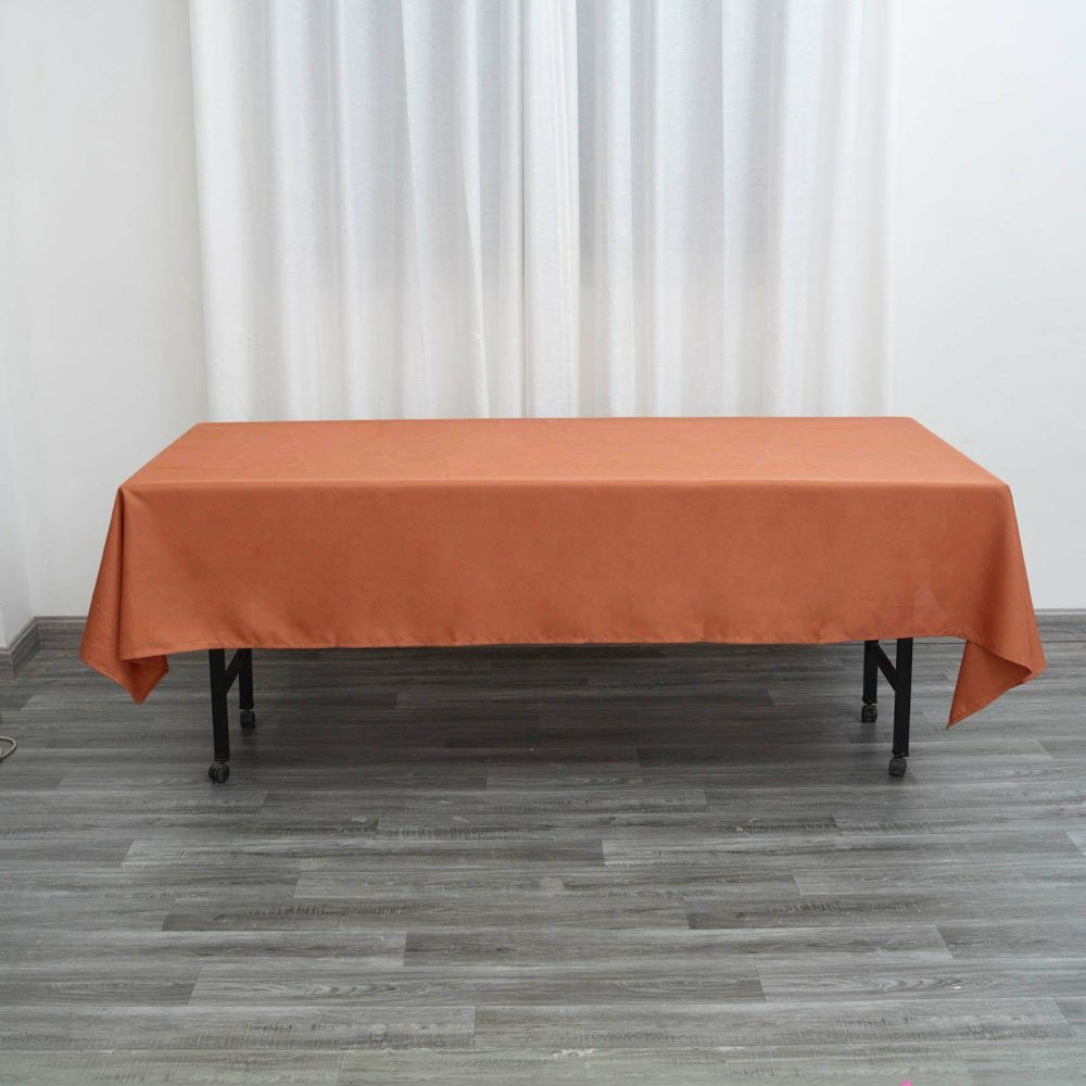 Terracotta (Rust) Seamless Polyester Rectangular Tablecloth – 60″x102″  |   Polyester Polyester Polyester