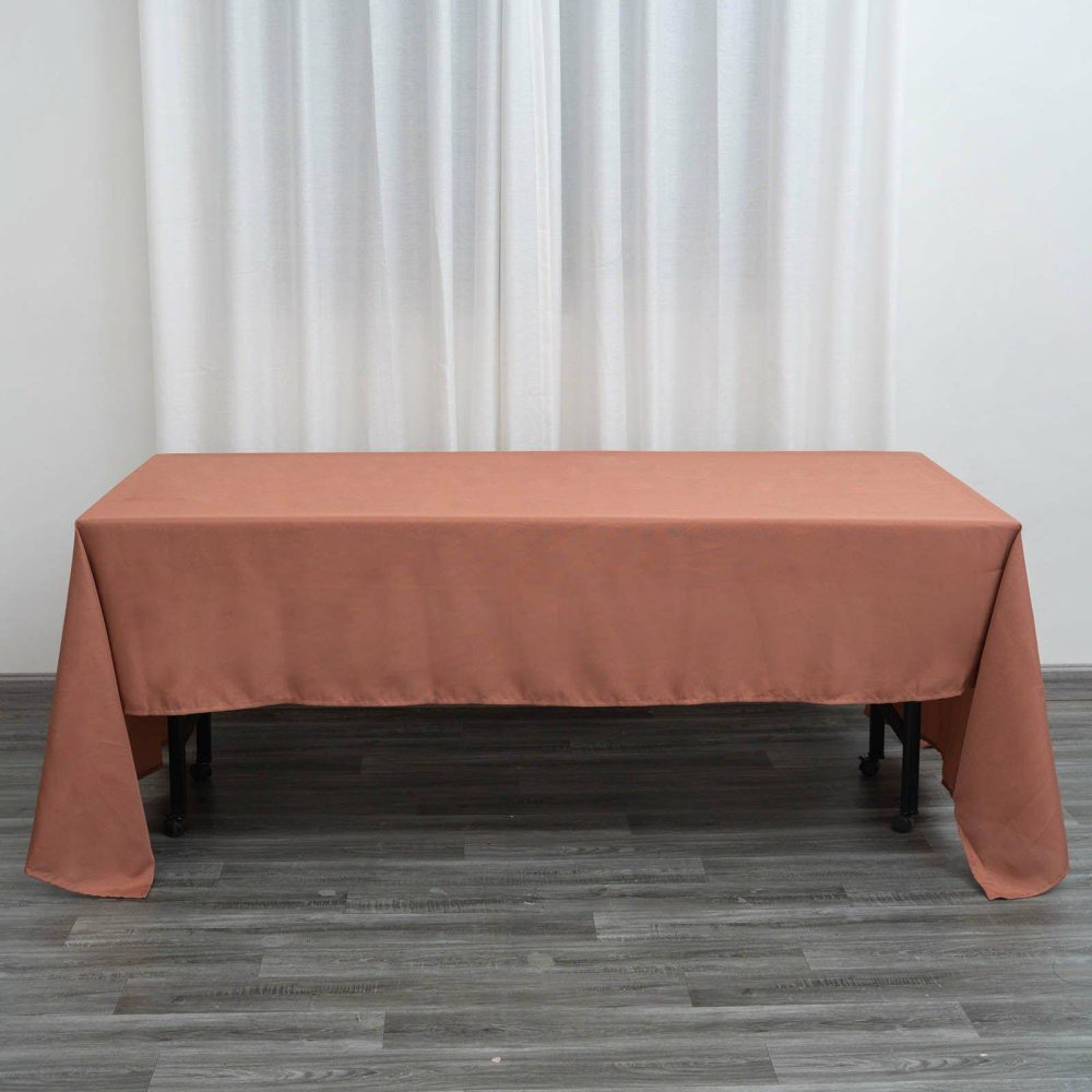 Terracotta (Rust) Seamless Polyester Rectangular Tablecloth – 60″x126″  |   Polyester Polyester Polyester