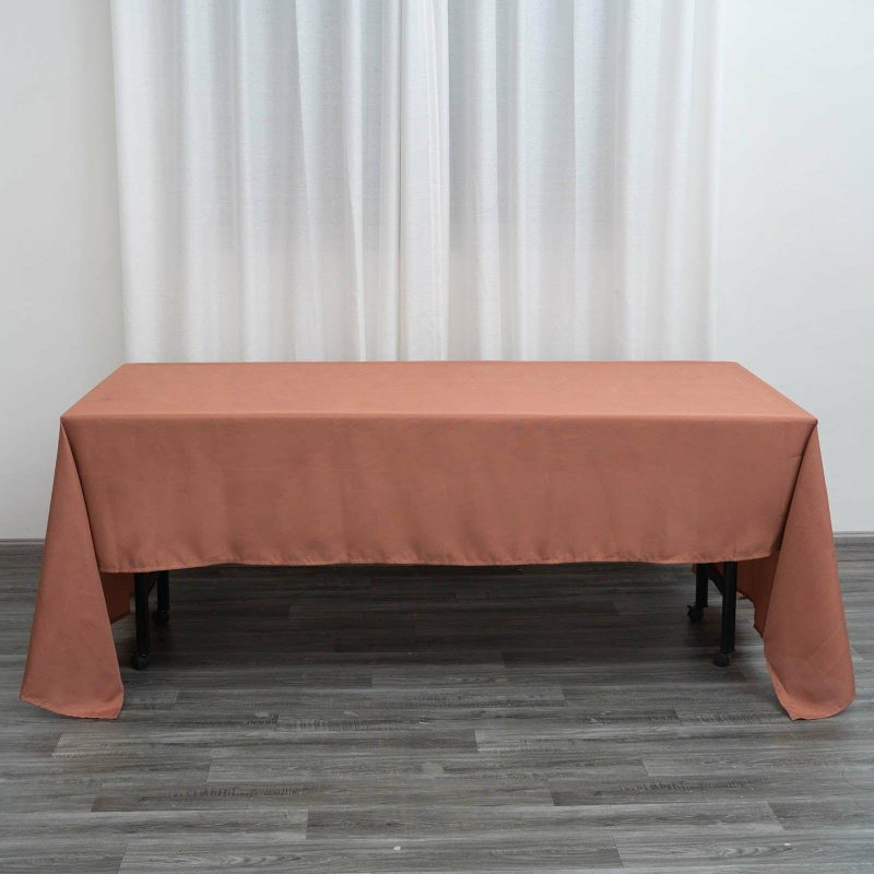 Terracotta (Rust) Seamless Polyester Rectangular Tablecloth – 60″x126″  |   Polyester Polyester Polyester