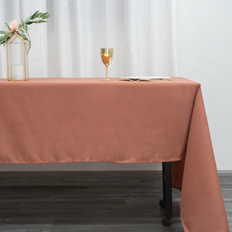 Terracotta (Rust) Seamless Polyester Rectangular Tablecloth – 60″x126″  |   Polyester Polyester Polyester