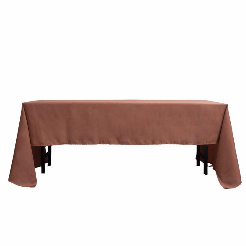 Terracotta (Rust) Seamless Polyester Rectangular Tablecloth – 60″x126″  |   Polyester Polyester Polyester