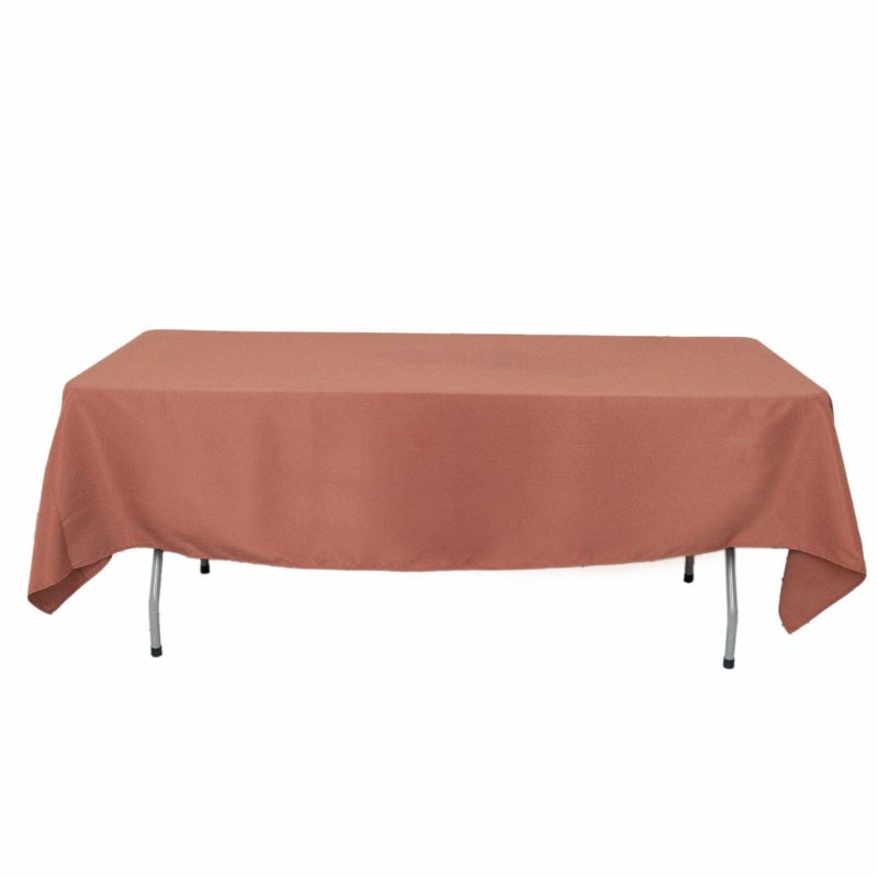 Terracotta (Rust) Seamless Premium Polyester Rectangular Tablecloth 220GSM – 60″x102″  |   Polyester Polyester Polyester