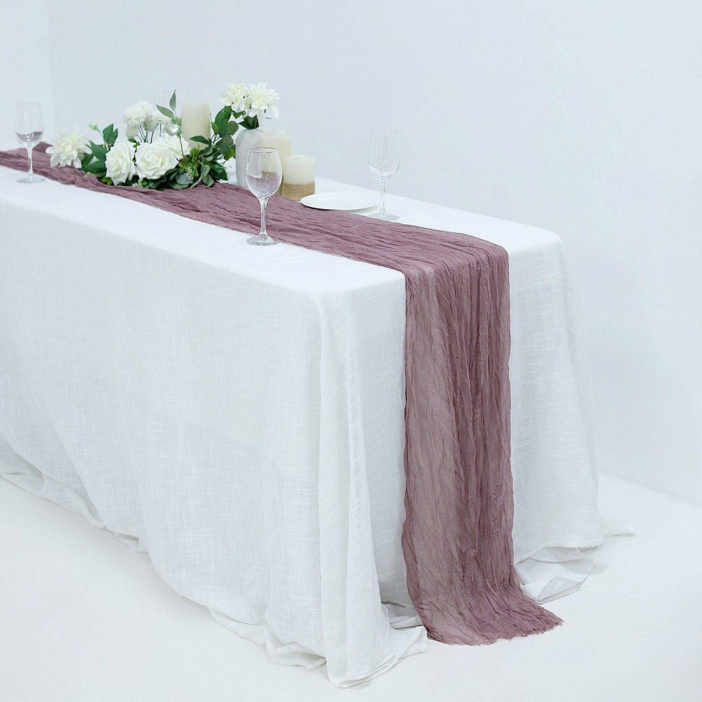 Violet Amethyst Gauze Cheesecloth Boho Table Runner 10ft  |   Gauze Cheesecloth Gauze Cheesecloth Gauze Cheesecloth