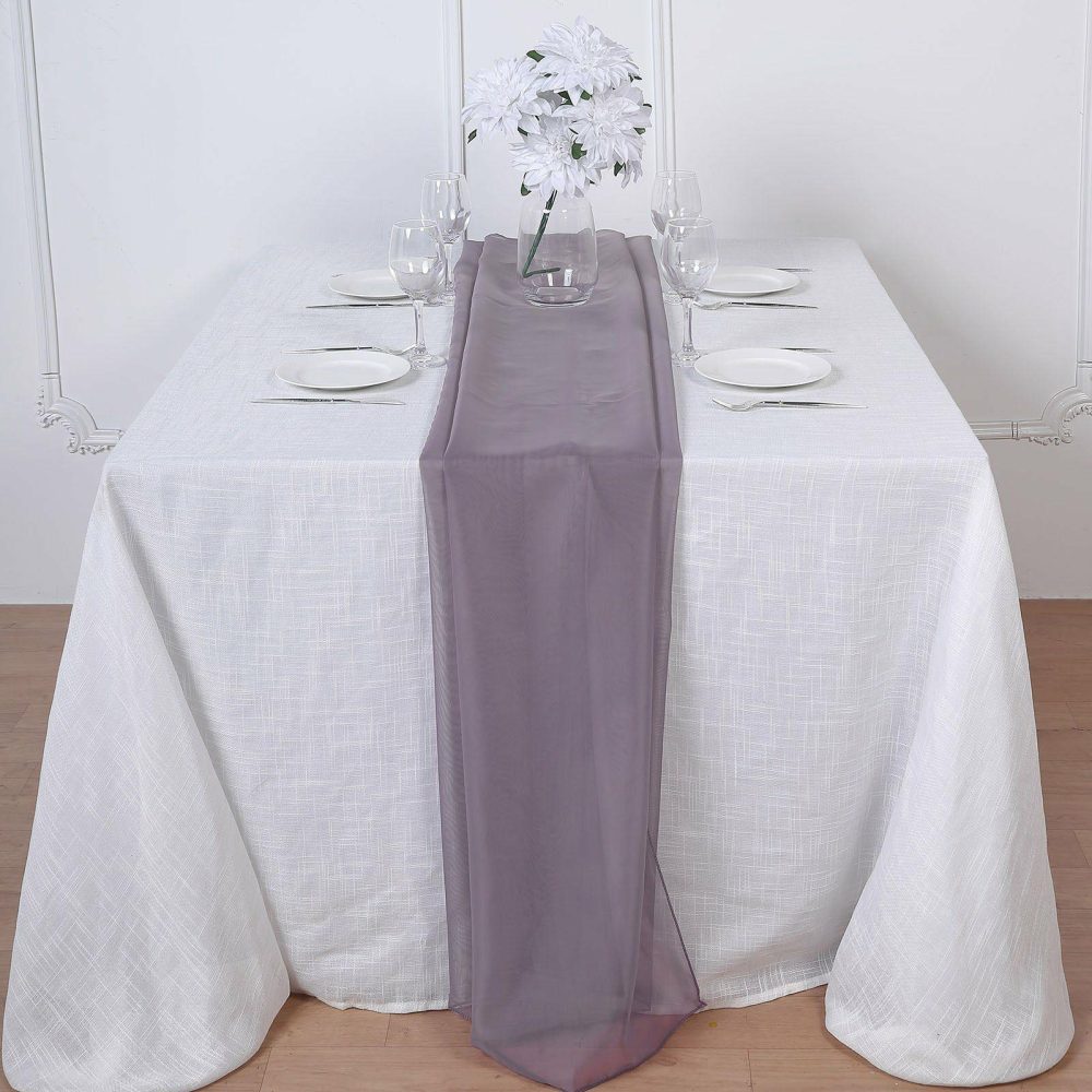 Violet Amethyst Premium Chiffon Table Runner 6ft  |   Organza & Chiffon Organza & Chiffon Organza & Chiffon