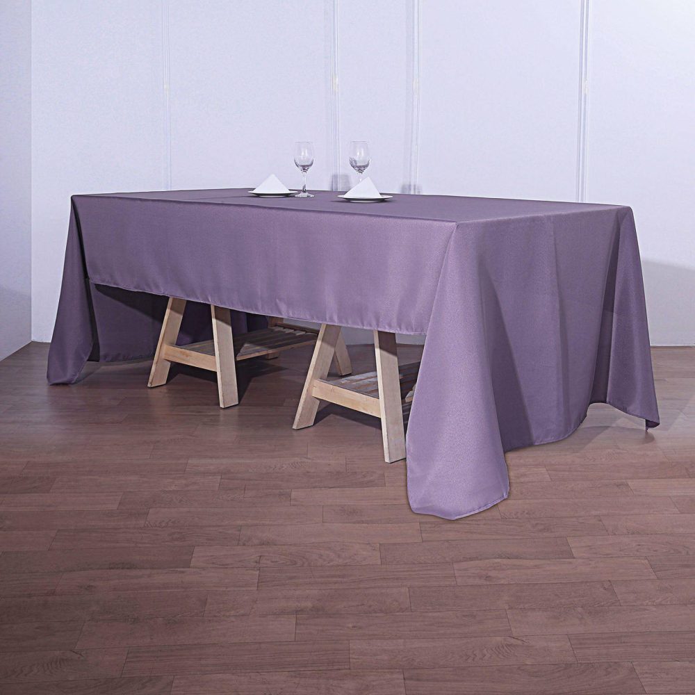 Violet Amethyst Seamless Polyester Rectangle Tablecloth, Reusable Linen Tablecloth 72″x120″  |   Polyester Polyester Amethyst