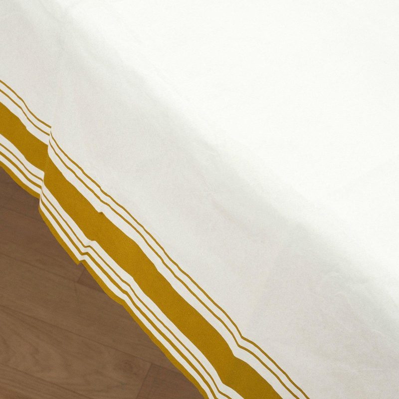 White Airlaid Paper Rectangular Tablecloth with Gold Striped Border, Soft Linen-feel Disposable Table Cover – 50″x108″  |   Disposable Tablecloth Disposable Tablecloth Disposable Tablecloth