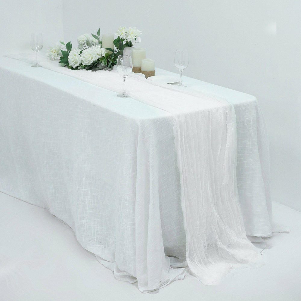 White Gauze Cheesecloth Boho Table Runner 10ft  |   Gauze Cheesecloth Gauze Cheesecloth Gauze Cheesecloth