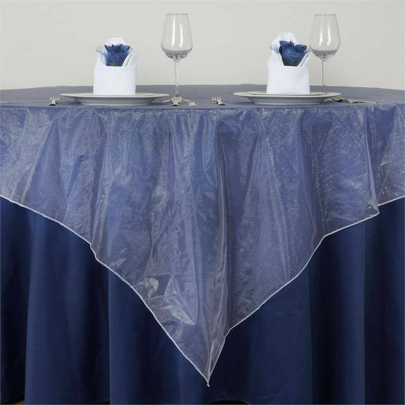 White Organza Square Table Overlay 72″x72″  |   Sheer Organza Sheer Organza Sheer Organza