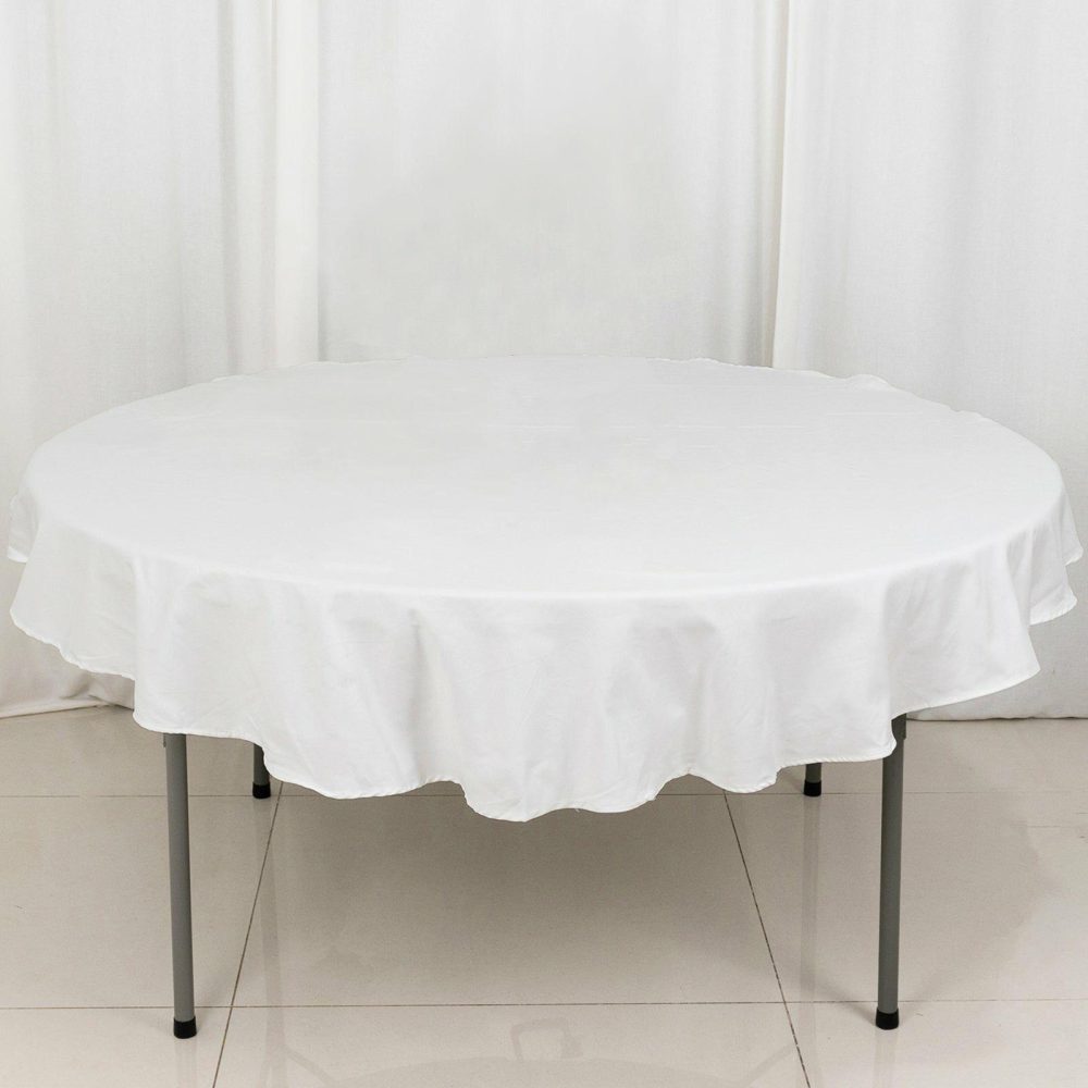 White Round 100% Cotton Linen Seamless Tablecloth 70″  |   Commercial Grade Linens Commercial Grade Linens Commercial Grade Linens