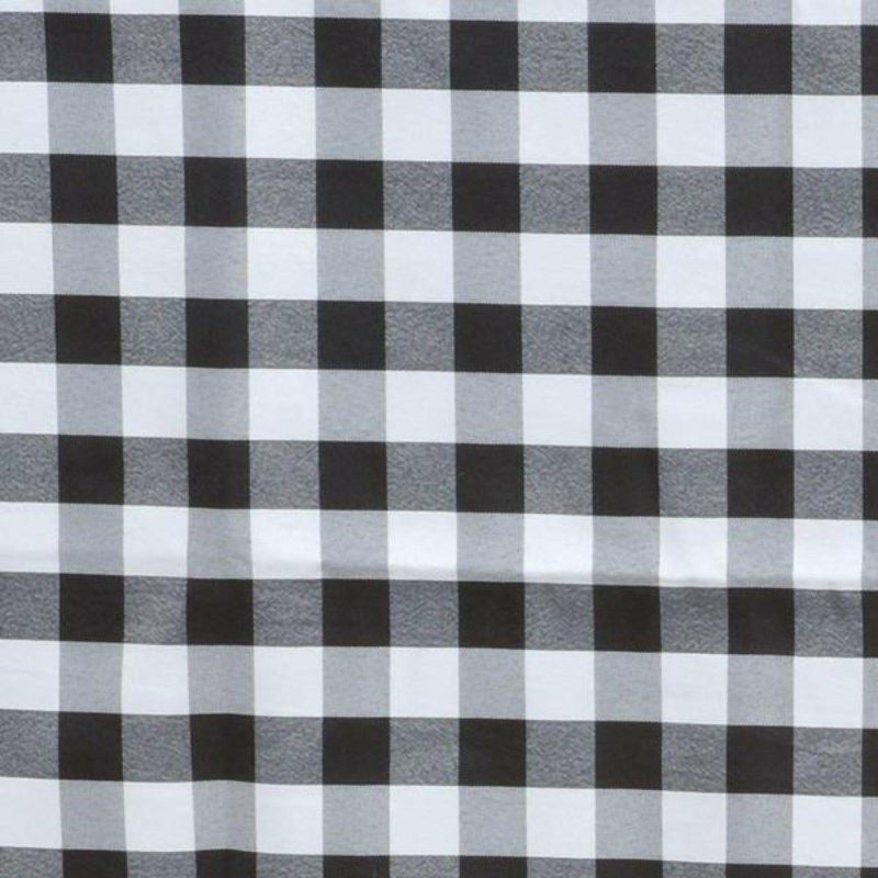 White/Black Seamless Buffalo Plaid Round Tablecloth, Gingham Polyester Checkered Tablecloth 90″  |   Polyester Polyester Black