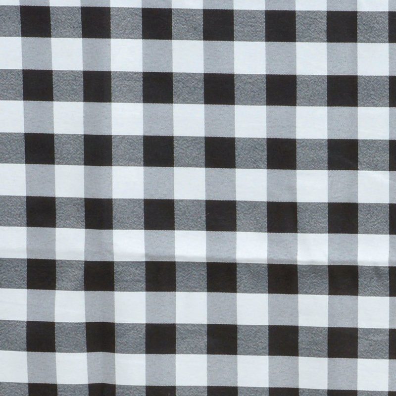 White/Black Seamless Buffalo Plaid Square Tablecloth, Checkered Gingham Polyester Tablecloth 54″x54″  |   Polyester Polyester Black