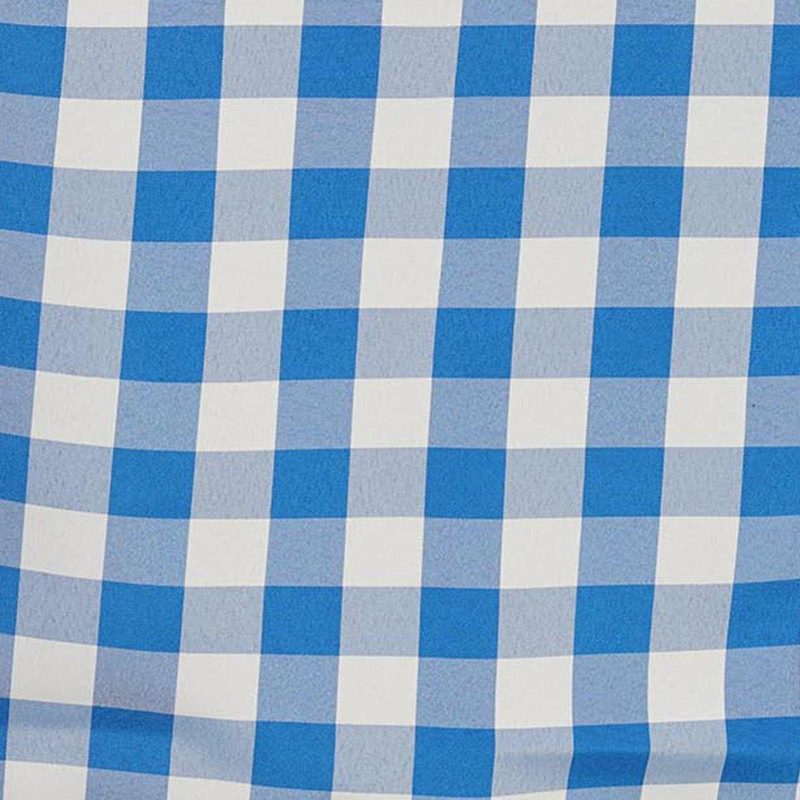 White/Blue Seamless Buffalo Plaid Rectangle Tablecloth, Checkered Polyester Tablecloth 90″x132″ for 6 Foot Table With Floor-Length Drop  |   Polyester Polyester Blue