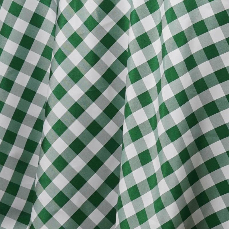 White/Green Seamless Buffalo Plaid Rectangle Tablecloth, Checkered Polyester Linen Tablecloth 60″x102″  |   Polyester Polyester Green