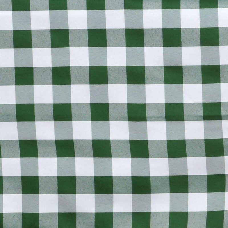 White/Green Seamless Buffalo Plaid Round Tablecloth, Checkered Gingham Polyester Tablecloth 120″ for 5 Foot Table With Floor-Length Drop  |   Polyester Polyester Green