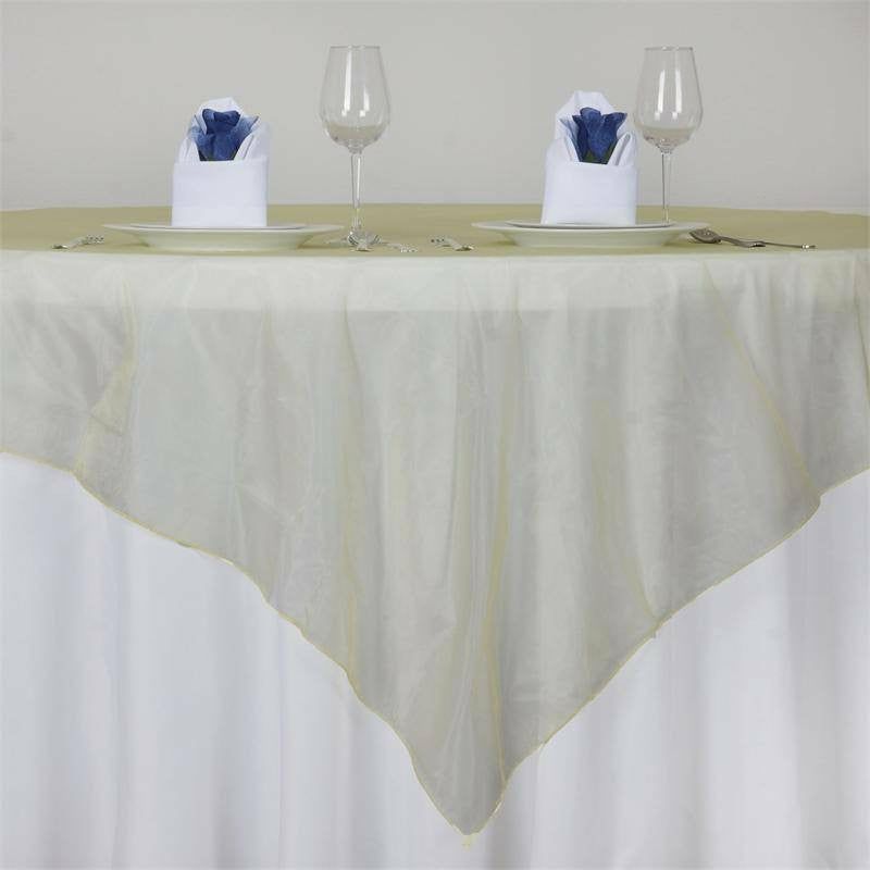 Yellow Organza Square Table Overlay 72″x72″  |   Sheer Organza Sheer Organza Sheer Organza