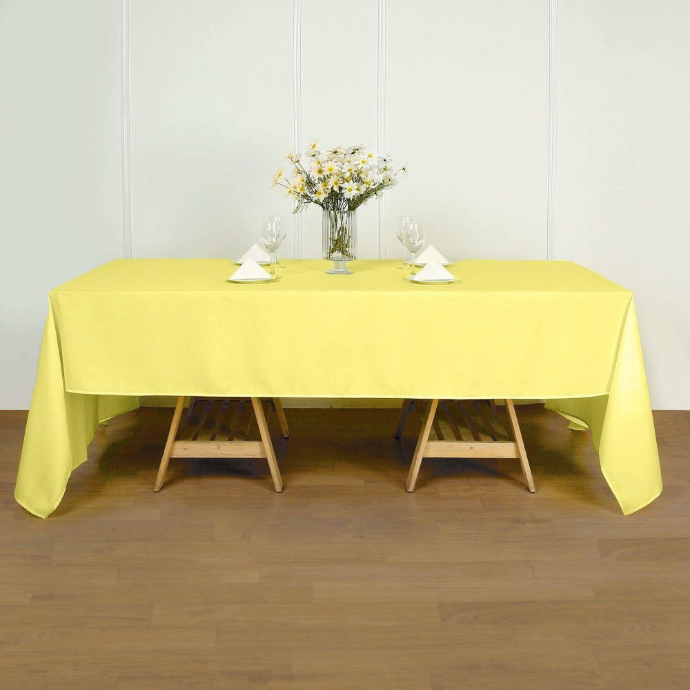 Yellow Seamless Polyester Rectangular Tablecloth 60″x126″  |   Polyester Polyester Polyester