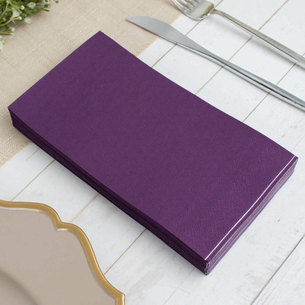 50 Pack Soft Purple Dinner Party Paper Napkins, Wedding Reception Cocktail Beverage Napkins 2 Ply  |   Paper Napkins Paper Napkins Paper Napkins