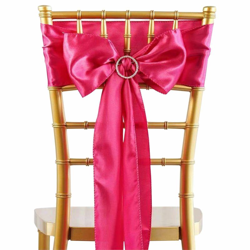 5 Pack Fuchsia Satin Chair Sashes 6″x106″  |   Satin & Taffeta Chair Sashes Fuchsia