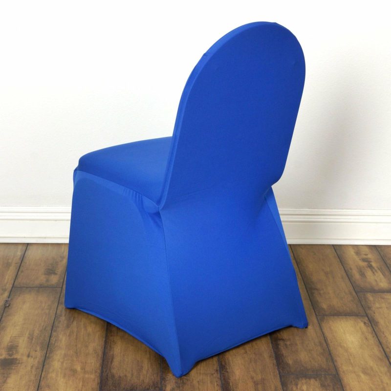 Royal Blue Spandex Stretch Fitted Banquet Slip On Chair Cover 160 GSM  |   Spandex Fitted Royal blue