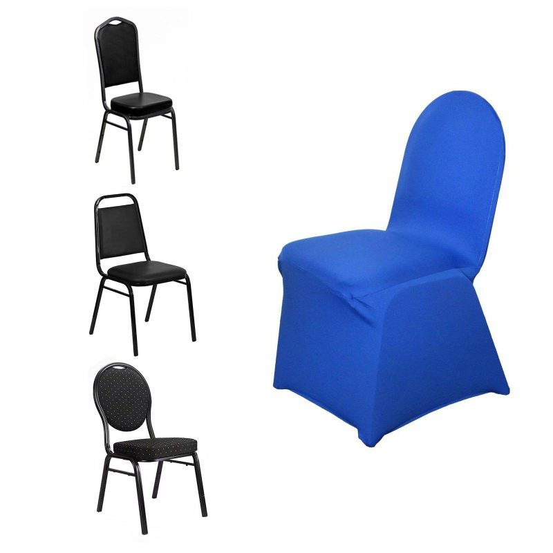 Royal Blue Spandex Stretch Fitted Banquet Slip On Chair Cover 160 GSM  |   Spandex Fitted Royal blue